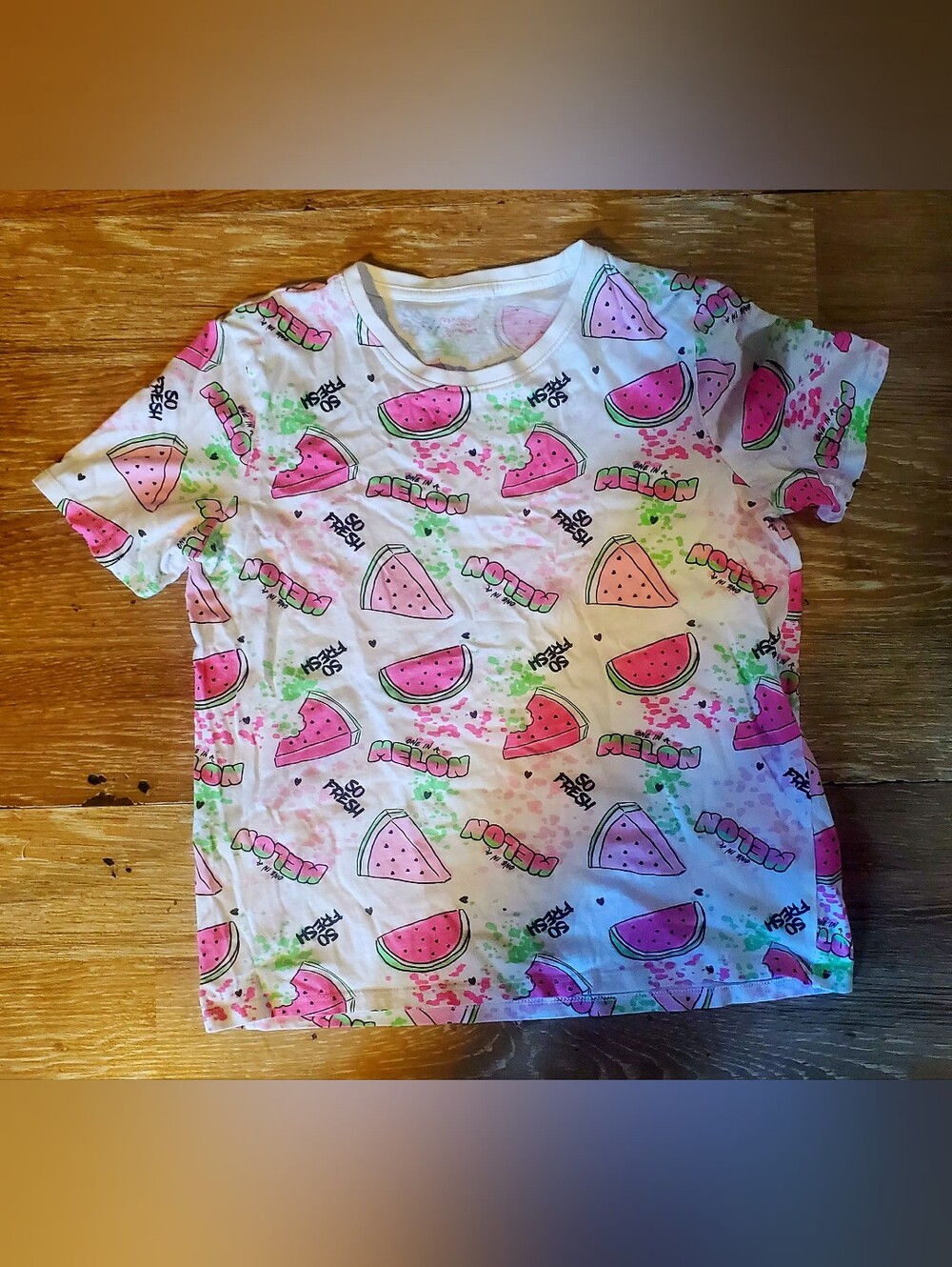Primark White Tee with Pink Watermelon Print